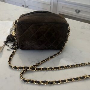 Chanel Brown Suede Crossbody